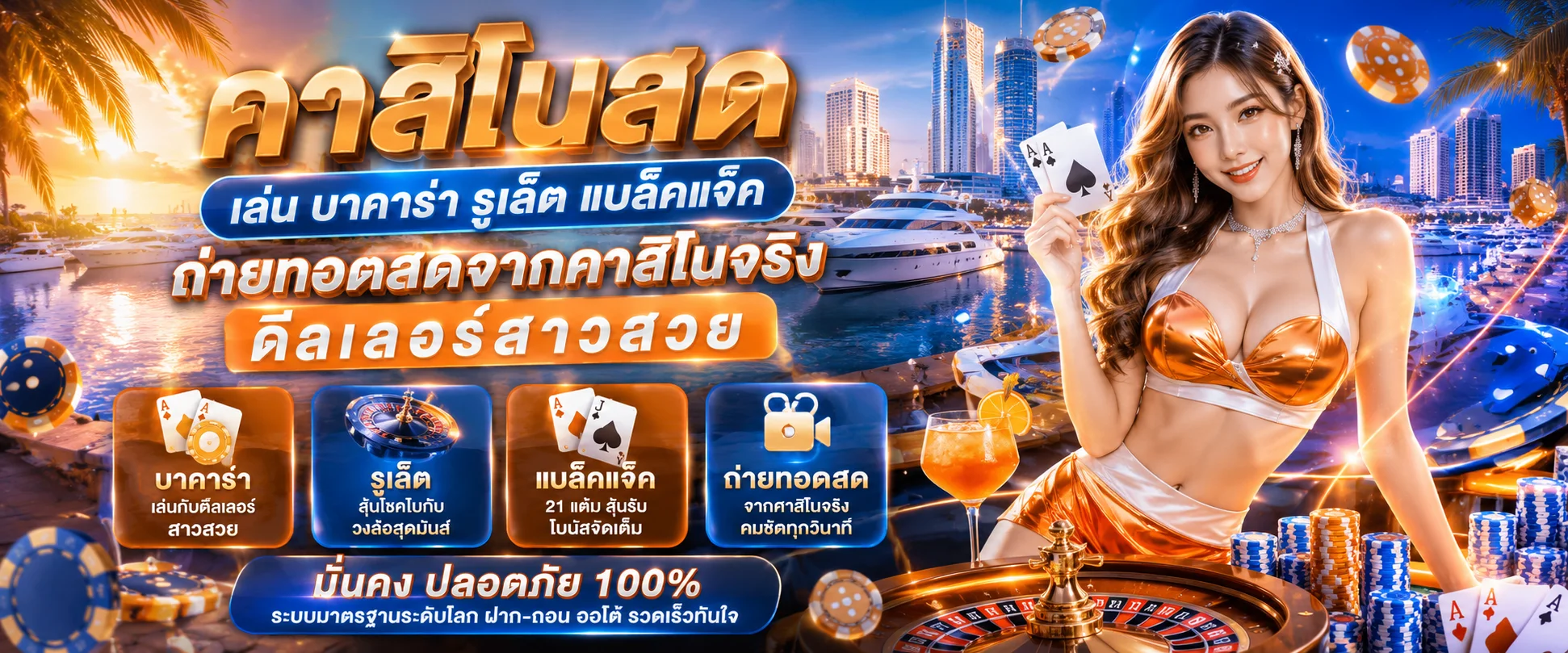 คาสิโนออนไลน์โปรดี168 บาคาร่าสด ไฮโล เสือมังกร รูเล็ตถ่ายทอดสด HD